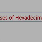 Uses Of Hexadecimal