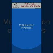 Python Matrix Operations With NumPy