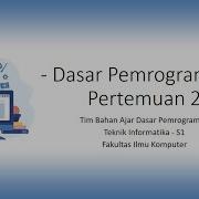 Dasar Pemrograman Teori 2 Tipe Data Variabel Notasi Algoritmik