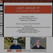 JUST GROUP IT Group Testing For Identification Presentation At Joint Statistical Meetings In 2020
