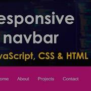 Responsive Dropdown Navigation Menu Vanilla JavaScript CSS HTML