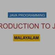 1 INTRODUCTION TO JAVA IN MALAYALAM
