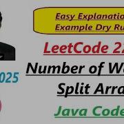Number Of Ways To Split Array LeetCode 2270 Java Code Developer Coder