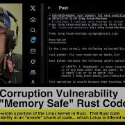 Memory Corruption Vulnerability In Linux Memory Safe Rust Code