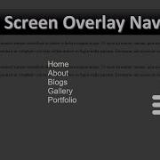 Responsive Full Screen Overlay Menu With Hamburger Navbar Menu Pure HTML And CSS FullScreen Menu