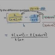 Difference Quotient Rational Function Sophia Learning Tutorials