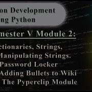 Application Development Using Python VTU 5th SEM Module 2 18CS55