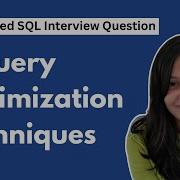 Query Optimisation Techniques MOST IMPORTANT SQL DBMS INTERVIEW QUESTION