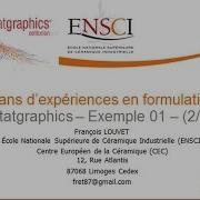 Statgraphics Plans De Mélange Exemple 01 2 3