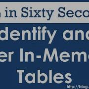 Identify And Filter In Memory Tables SQL In Sixty Seconds 079
