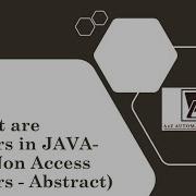 10 What Are Modifiers In JAVA Part4 Non Access Modifier Abstract
