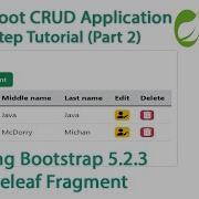 Spring Boot CRUD Tutorial 2 Adding Bootstrap And Thymeleaf Fragment Step By Step Tutorial