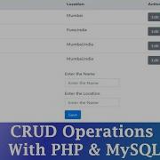 PHP CRUD Create Read Update Delete Tutorial With MySQL Bootstrap 4