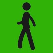 Cartoon Stickman Walking Cycle Animation Green Screen
