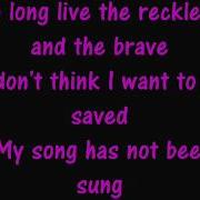 The Reckless And The Brave All Time Low Lyric