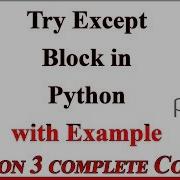 Python Tutorial In Urdu Hindi Try Except Block In Python Exception Handling In Python Examples