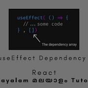 React MALAYALAM TUTORIAL 33 UseEffect Dependency Array React Useeffect Useeffecthook