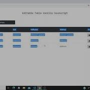 Editable Table Vanilla Javascript
