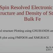 Spin Resolved Electronic Band Structure And Density Of States For Bulk Fe