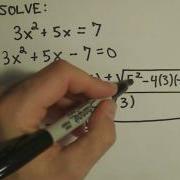 Solving Quadratic Equations Using The Quadratic Formula Example 3