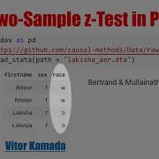 H3 Two Sample Z Test In Python