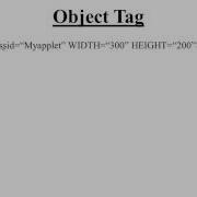 Object Tag In Java Applet Hindi