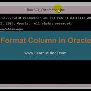 Column Format In Oracle
