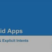 Android Activities Explicit Intents 1