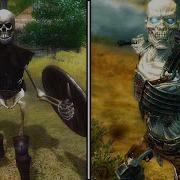 Oblivion Vs Skyrim Skeleton Banging Shield Comparison