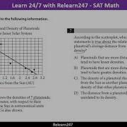 SAT Math Practice Test 7 Q7 Q8 Scatter Plot