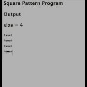 Square Pattern Program In Java Code Available