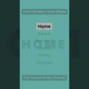 Pure CSS Creative Menu Hover Effects Shorts