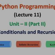 Python Programming JNTUA UNIT 2 Conditionals And Recursion Lecture 11