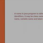 Identifiers In Java