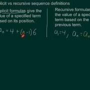 Explicit Vs Recursive Sequences