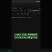 Javascript Remove Duplicates In Array Using Set