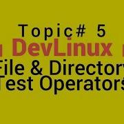 Bash Shell Scripting Topic 5 File Directory Test Operators