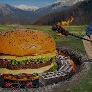 I Cooked A Huge Burger In The Wilderness