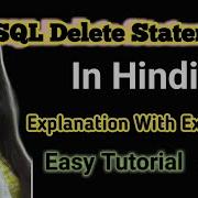 SQL Delete Statement In Hindi DBMS