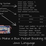 Bus Ticket Booking System Using Java Language Java Language Project