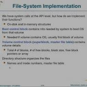 نظم التشغيل 71 الفصل الثاني عشر الجزء الاول File System Implementation