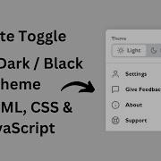Create Toggle Light Dark Black Theme Using HTML CSS JavaScript JavaScript Projects