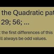Show That The First Differences Of This Quadratic Pattern Will Always Be Odd Values