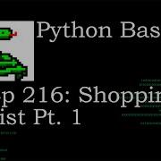 Python Basics Shopping List Pt 1