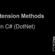 Extension Methods In C DotNet