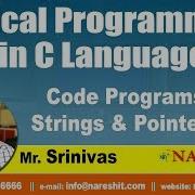 Code Programs On Strings Pointers 8 Logical Programming In C Naresh IT