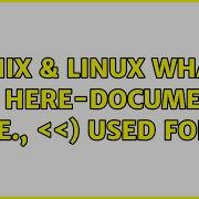 Unix Linux What Are Here Documents I E Used For