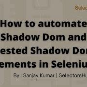 SelectorsHub как автоматизировать Shadow DOM и вложенные элементы Shadow DOM в Selenium