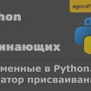 Урок 4 Переменные в Python Оператор присваивания