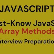 8 Must Know JavaScript Array Methods JavaScript Interview Preparation